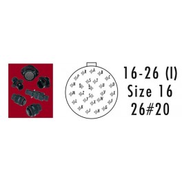 CONNECTEUR RECEPTACLE ROUGE 26 CONTACTS SOCKET AWG 20