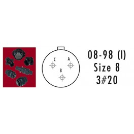 CONNECTEUR INLINE RECEPTACLE ROUGE 3 CONTACTS SOCKET AWG 20