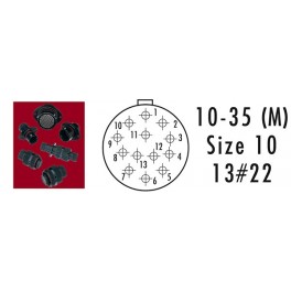 CONNECTEUR INLINE RECEPTACLE ROUGE 13 CONTACTS PIN AWG 22