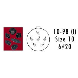 CONNECTEUR INLINE RECEPTACLE ROUGE 6 CONTACTS SOCKET AWG 20