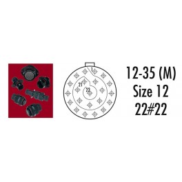 CONNECTEUR INLINE RECEPTACLE ROUGE 22 CONTACTS SOCKET AWG 22