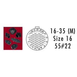 CONNECTEUR INLINE RECEPTACLE ROUGE 55 CONTACTS SOCKET AWG 22
