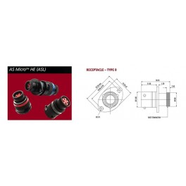 CONNECTEUR FLANGE RECEPTACLE BLEU 5 CONTACTS PIN AWG 23