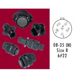 CONNECTEUR INLINE RECEPTACLE JAUNE 6 CONTACTS SOCKET AWG 22