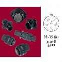 CONNECTEUR INLINE RECEPTACLE ROUGE 6 CONTACTS SOCKET AWG 22