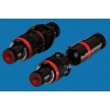CONNECTEUR PLUG ROUGE 1 CONTACT SOCKET CABLE RG316