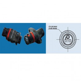 CONNECTEUR RECEPTACLE VERT 3 CONTACTS SOCKET AWG 22